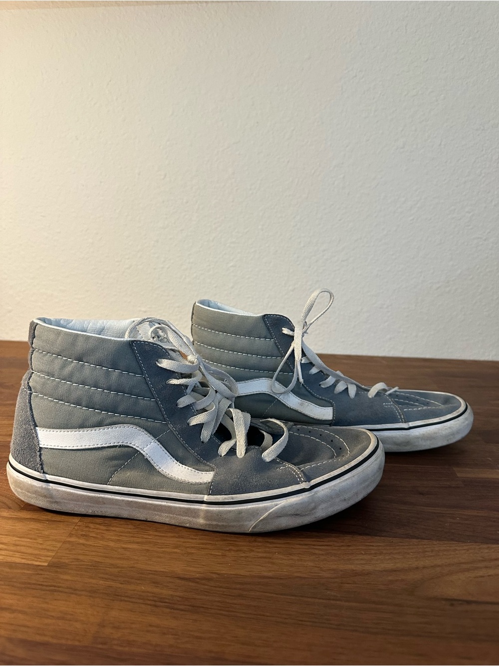Vans Sk8-Hi Gray White High Top Sneakers Classic Skate Shoes